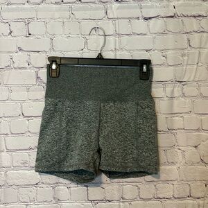 Zobha Gray Bike Shorts with Heathered Fabric